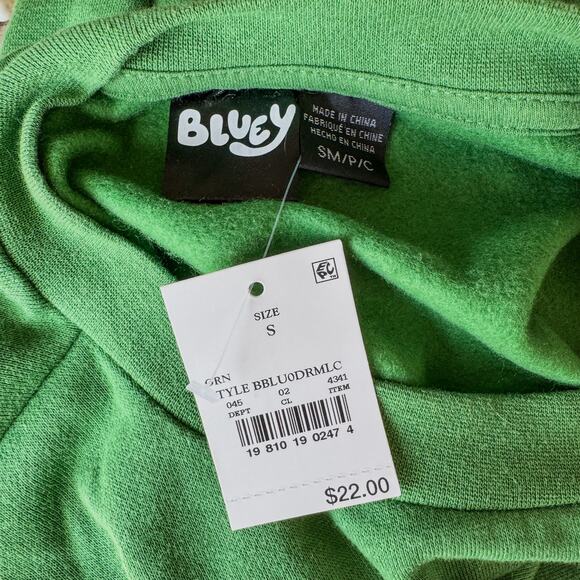NWT-Bluey Christmas Crewneck Fleece Pullover Sweatshirt w Bells-Unisex SZ Small - Picture 7 of 7